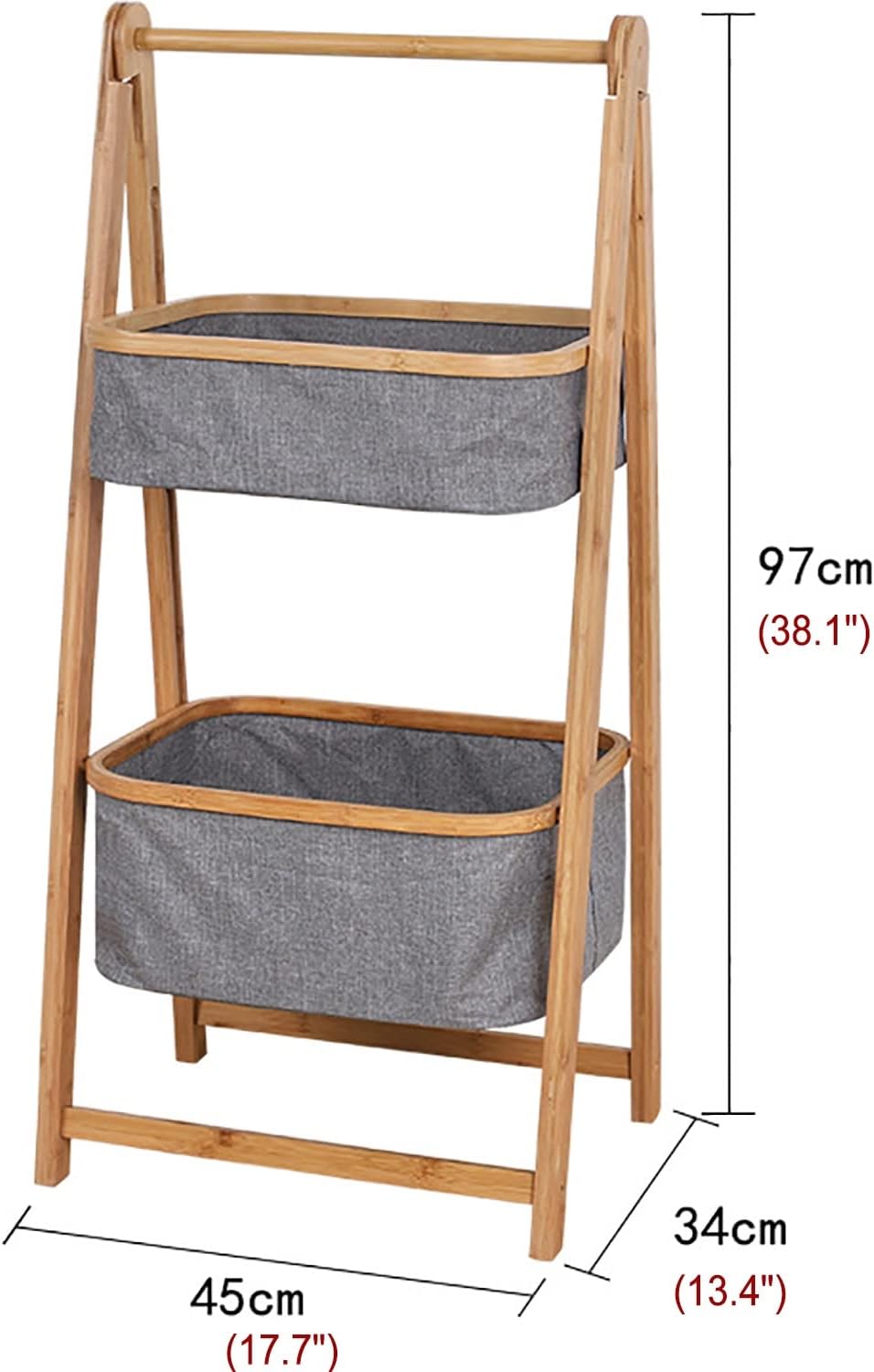 Meuble de Rangement 2 Niveaux en Bambou I Style Moderne & Gain de Place