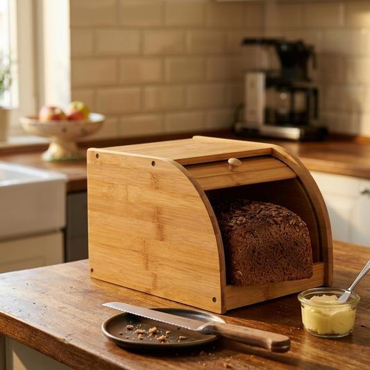 Boîte à Pain Compacte Bambou Naturel