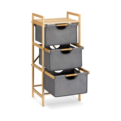 Meuble de Rangement 3 Niveaux en Bambou I Style Scandinave