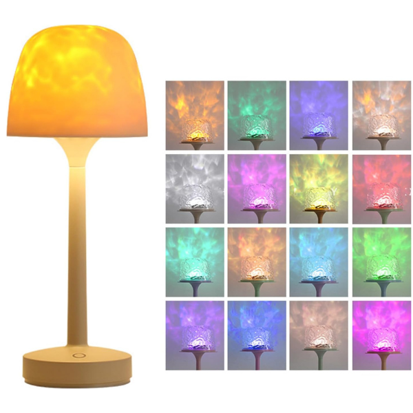 Lampe LED RVB effet Vague – Lumière d'ambiance sans fil rechargeable avec télécommande