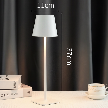 مصباح طاولة LED لاسلكي – قابل لإعادة الشحن، يعمل باللمس مع إضاءة خافتة (3 أوضاع إضاءة)، (أبيض، أسود)