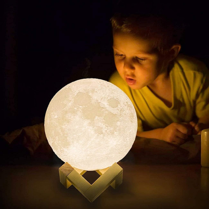 Lampe LED Lune 3D – Veilleuse LED 16 couleurs avec commande tactile et à distance (rechargeable par USB)
