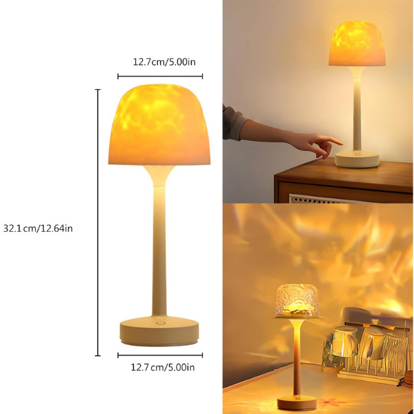 Lampe LED RVB effet Vague – Lumière d'ambiance sans fil rechargeable avec télécommande