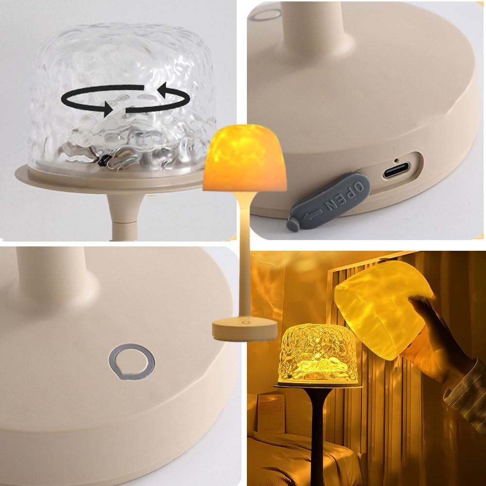 Lampe LED RVB effet Vague – Lumière d'ambiance sans fil rechargeable avec télécommande