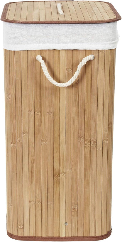 سلة غسيل من الخيزران بغطاء