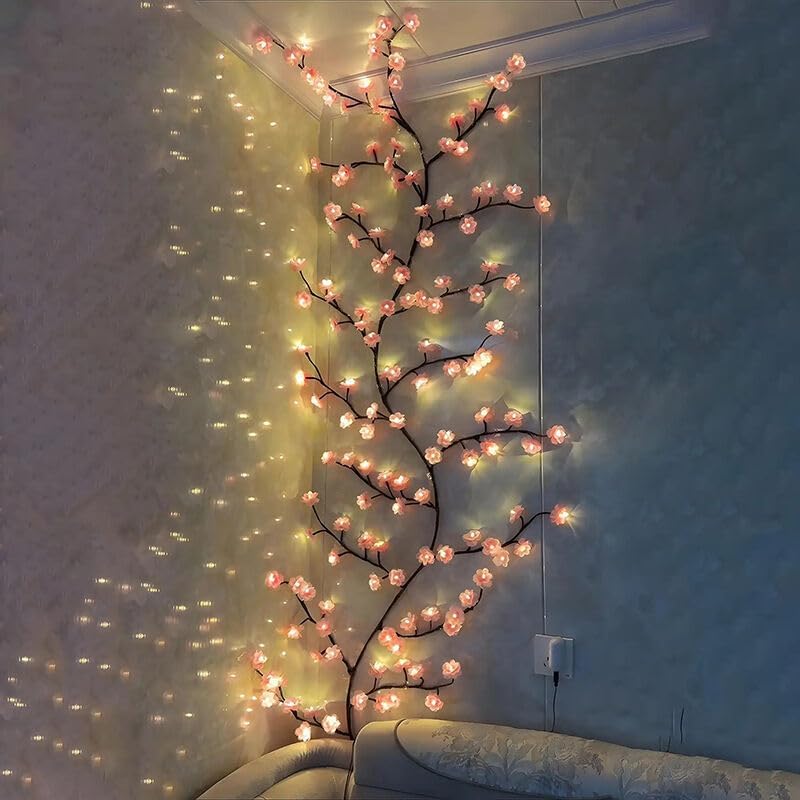 lumineuse LED en forme de fleurs de cerisier, 144 LED, 2,3 m