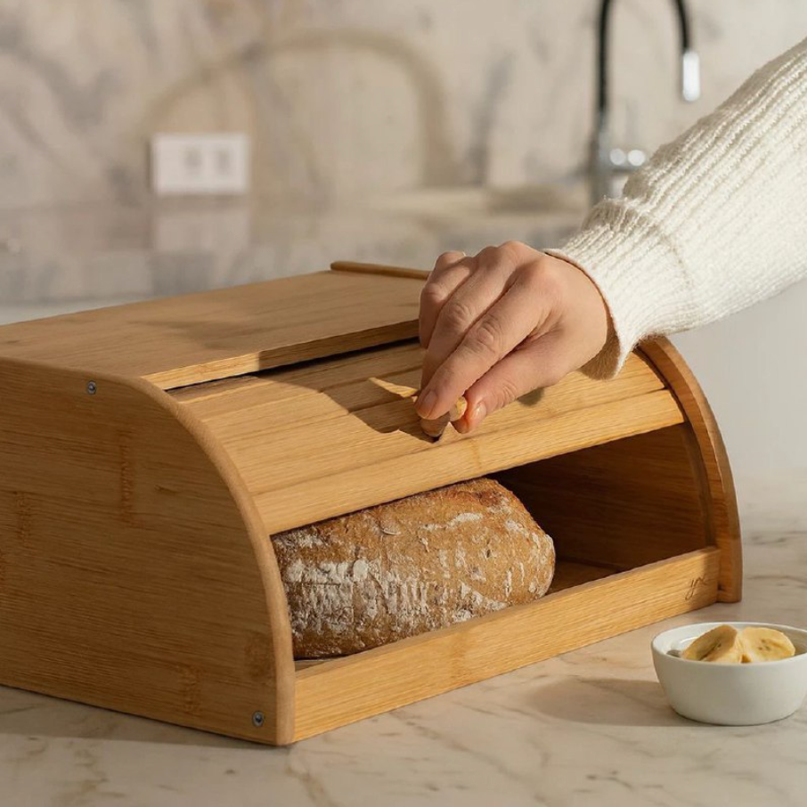 Grande Boîte à Pain Bambou Naturel & Format XL 40,5 cm
