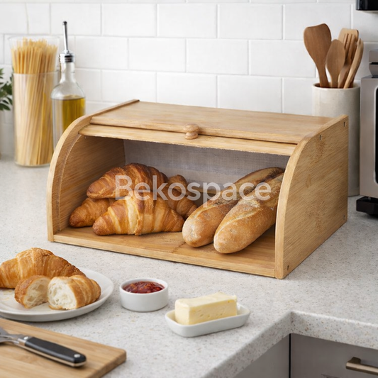 Grande Boîte à Pain Bambou Naturel & Format XL 40,5 cm