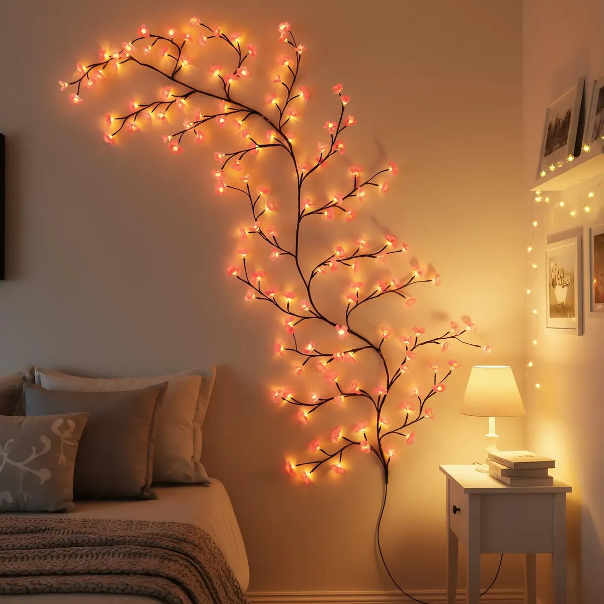 lumineuse LED en forme de fleurs de cerisier, 144 LED, 2,3 m