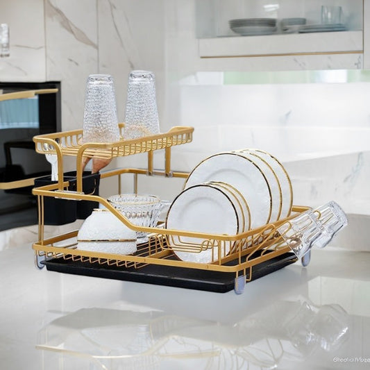 Égouttoir à Vaisselle Gold en Aluminium I 100% Anti-Rouille