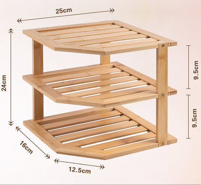 Mini Étagère de Cuisine en Bambou I Organisateur Compact
